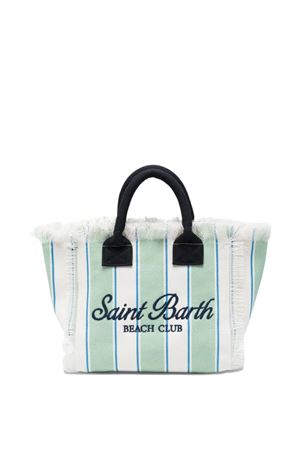 borsa in cotone verde e bianco SAINT BARTH KIDS | COL000100937L